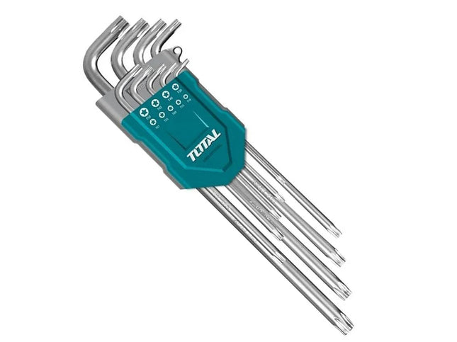 طقم مفاتيح Torx مشرنف 9 قطع متوسط الطول   Total  THT106392