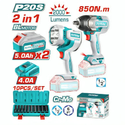 Total TOSLI241181 850Nm Cordless Drill Set