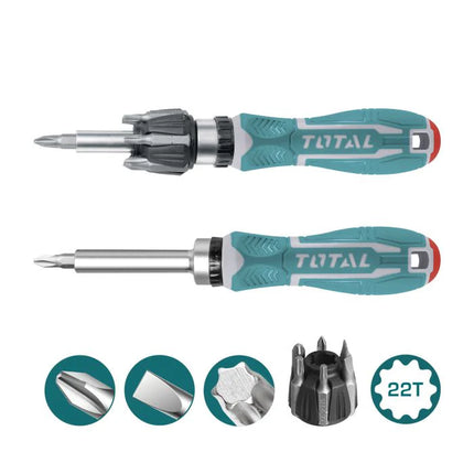 طقم مفك طرطيقة 8 قطع Total TACSD30086