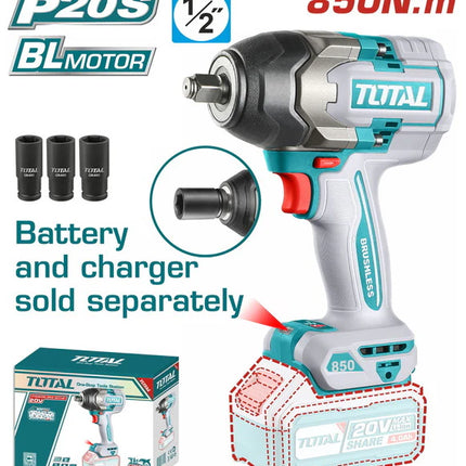 20V Cordless Impact Wrench, 850Nm Total TIWLI20851