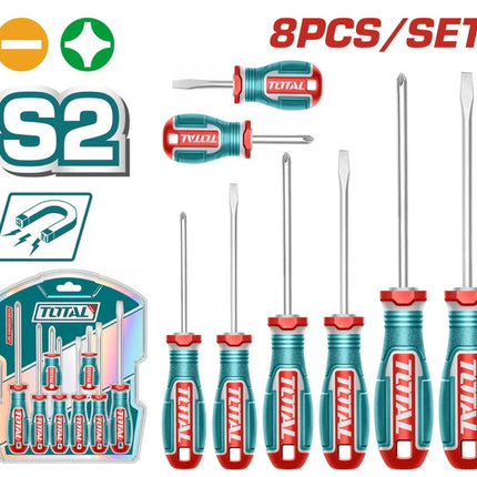 طقم مفكات – 8 قطع من فولاذ   Total TKSDS0826