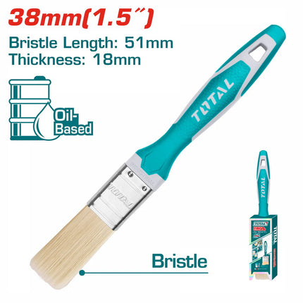 Total paint brush with plastic handle covered with rubber