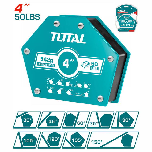 زاوية لحام مغناطيسية 4 إنش Total TAMWH50046