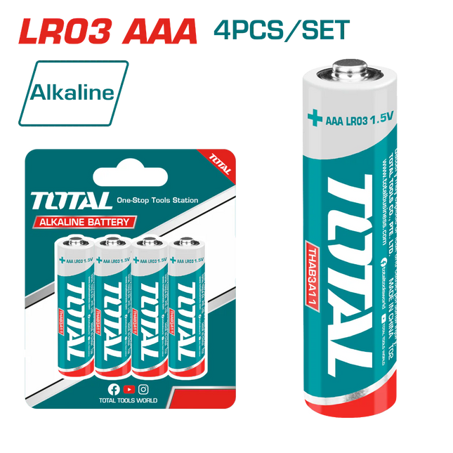 بطاريات قلوية – AAA – عدد4 قطع – Total THAB3A11