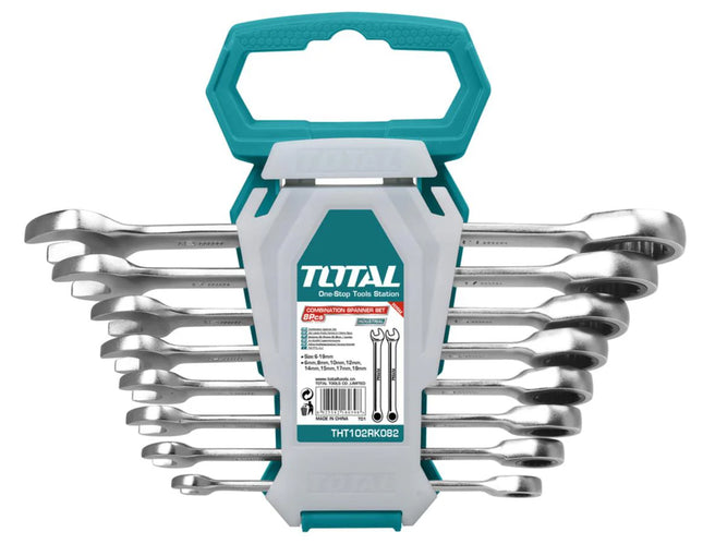 طقم شق رنج طقطيقة 8 قطع 8-19 ملم  Total  THT102RK086